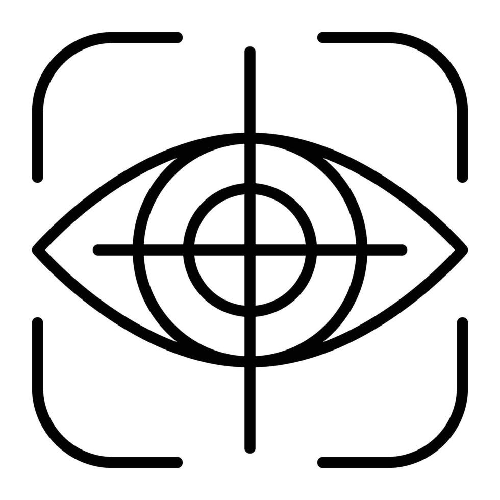 Eye Tracking Line Icon Design vector