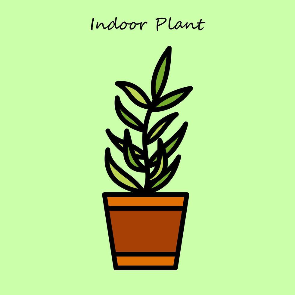 Indoor Plant In Pot vector