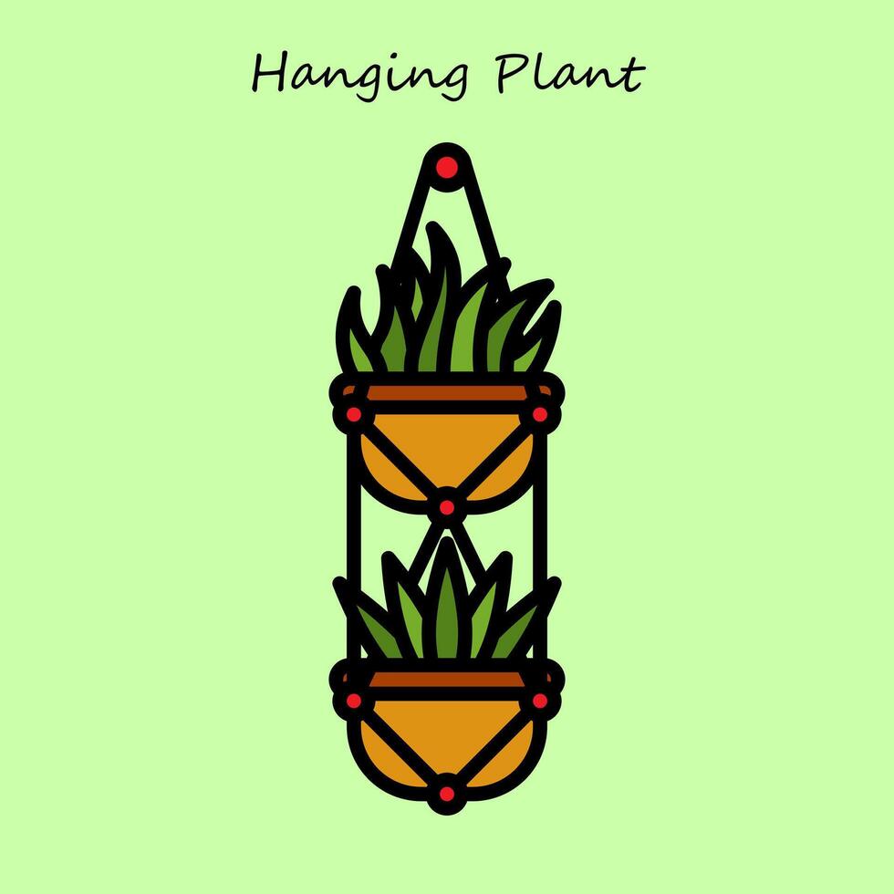 Indoor Plant In Hanging Pot vector