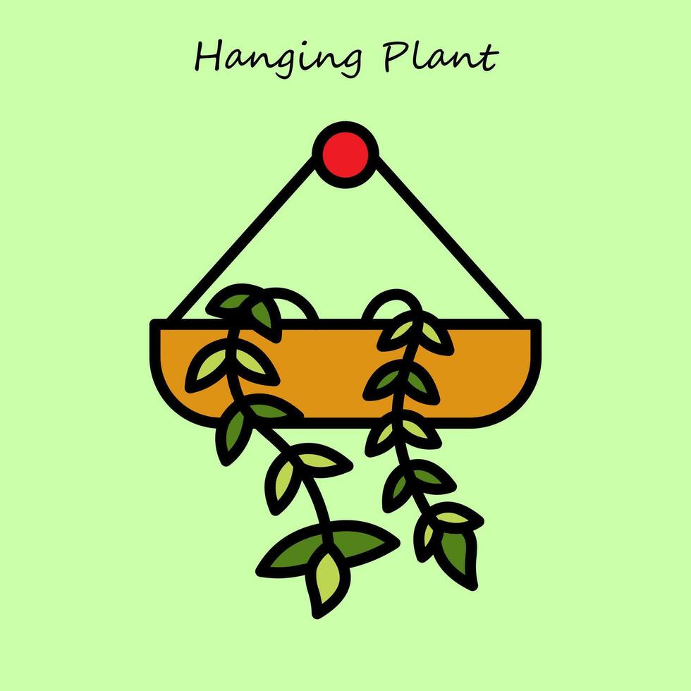 Indoor Plant In Hanging Pot vector