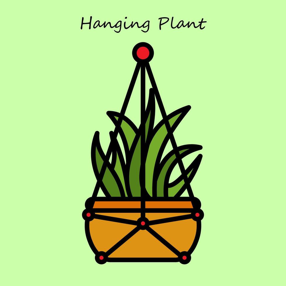 Indoor Plant In Hanging Pot vector