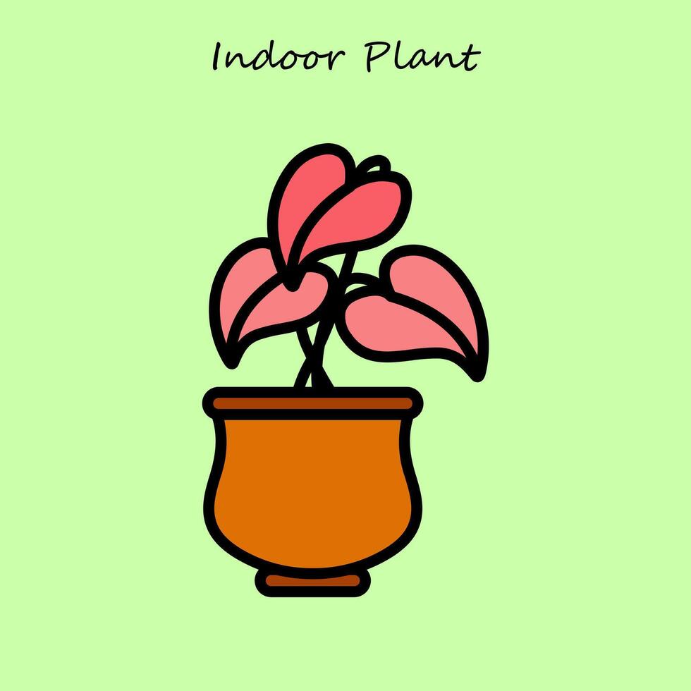 Indoor Plant In Pot vector