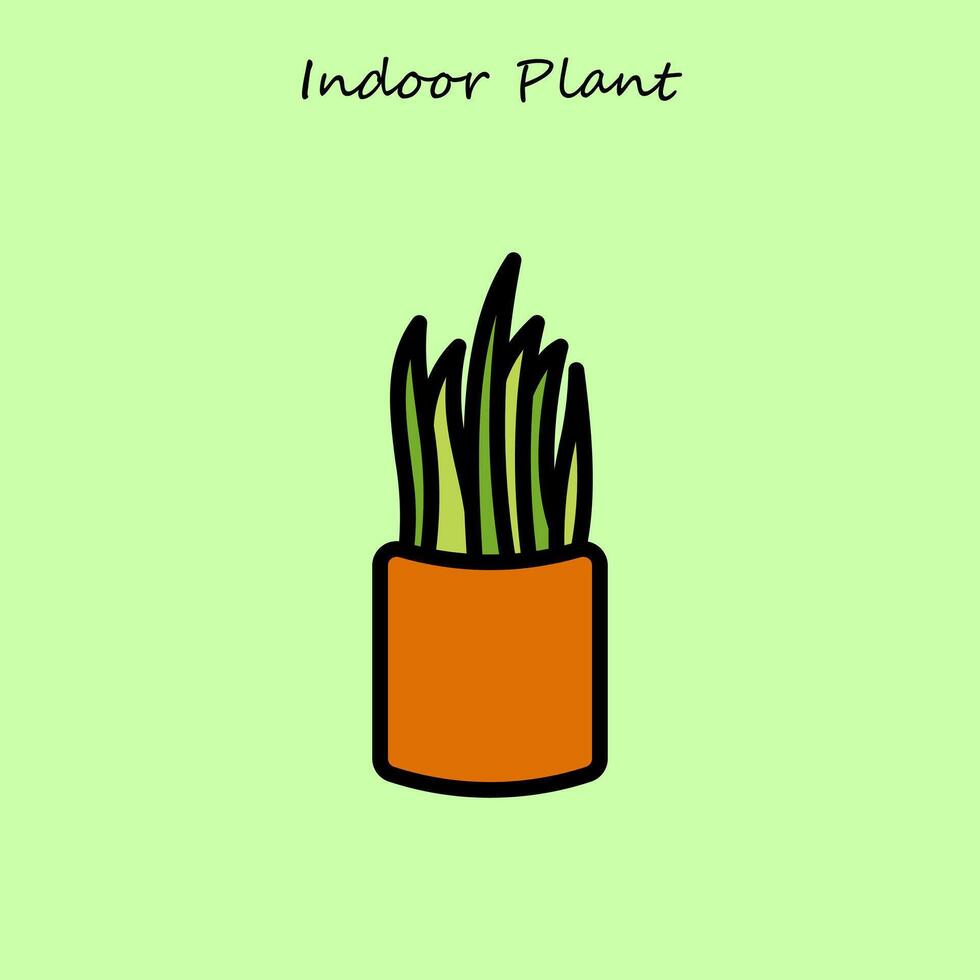 Indoor Plant In Pot vector