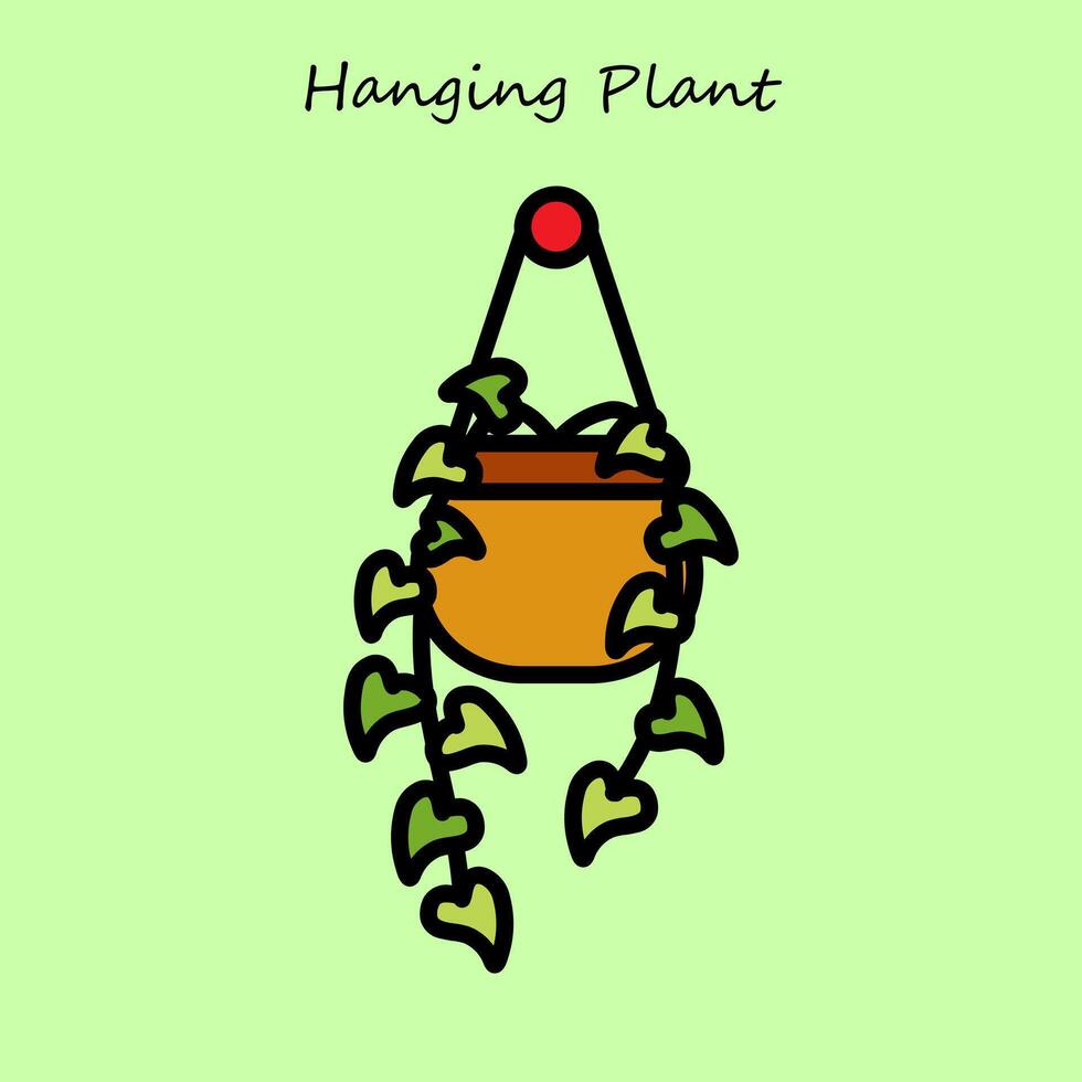 Indoor Plant In Hanging Pot vector