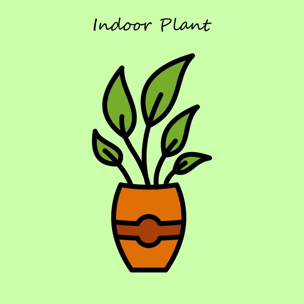 Indoor Plant In Pot vector