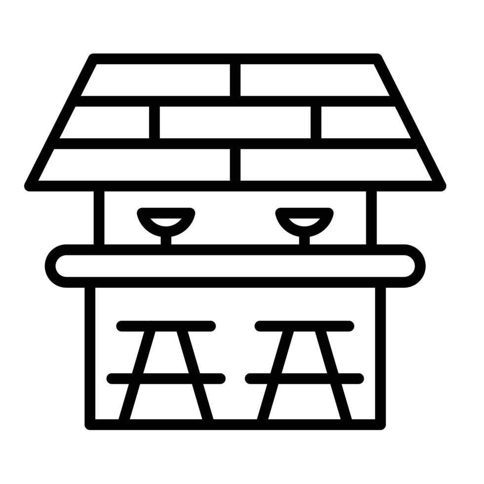 Beach Bar Line Icon vector