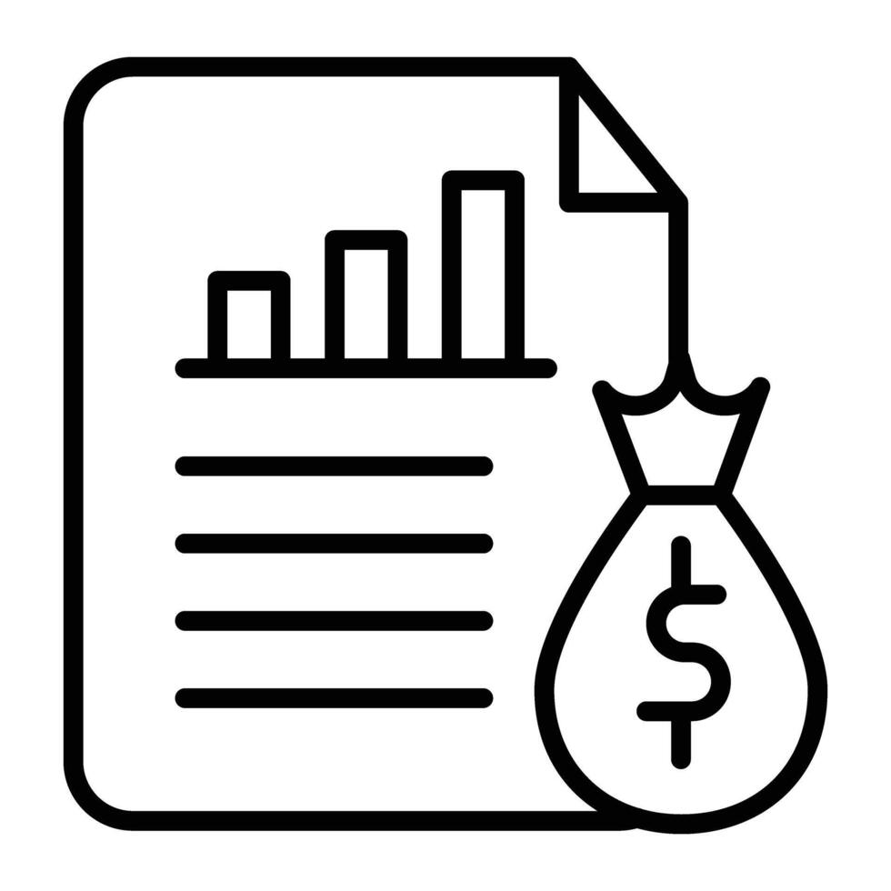 Financial Report Line Icon Design vector