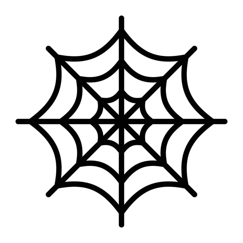 Spider Web Line Icon vector