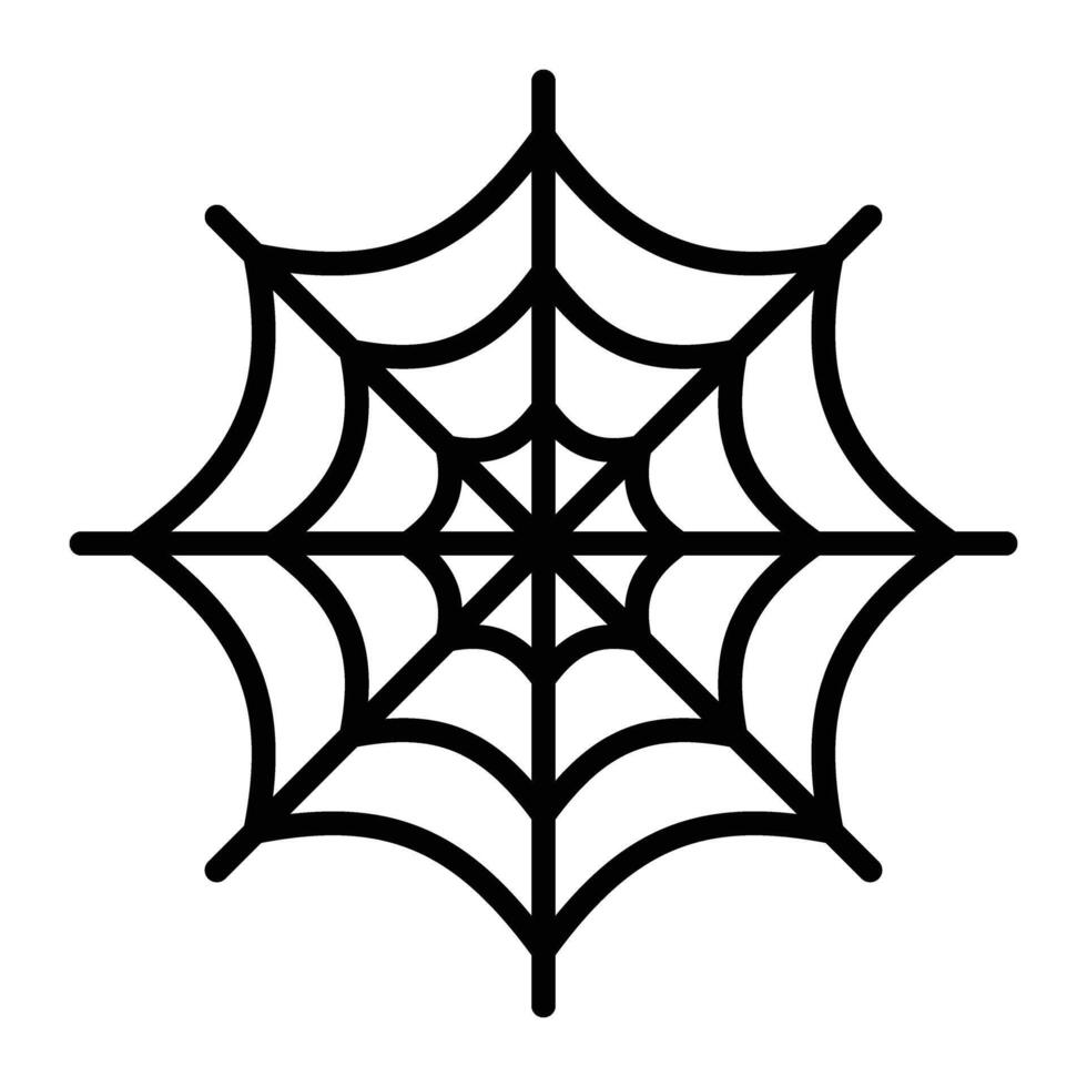 Spider Web Line Icon vector