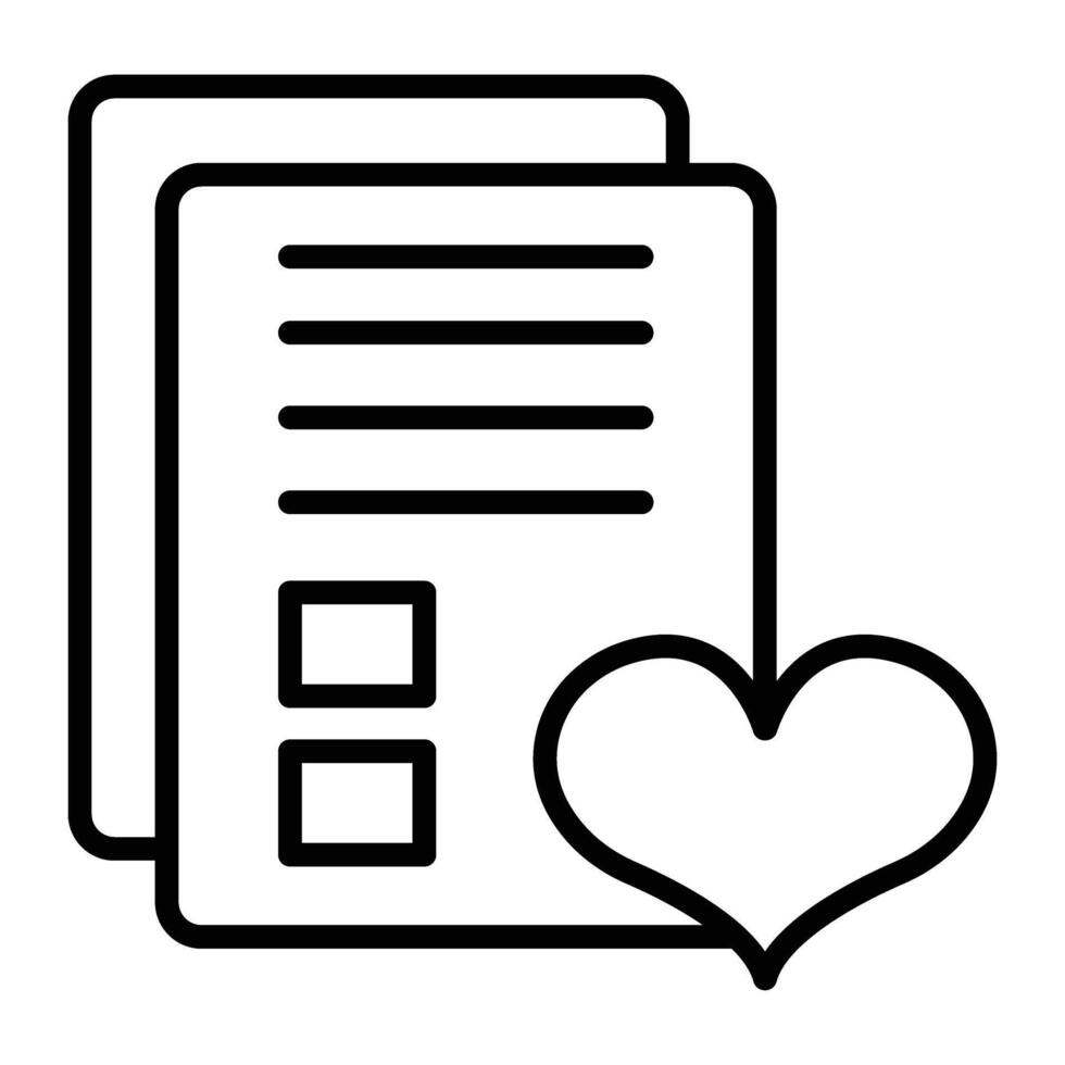 Wishlist Line Icon vector