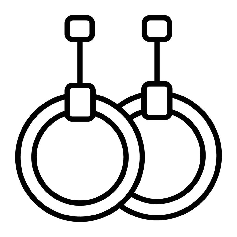 Gymnastic Rings Line Icon Design vector