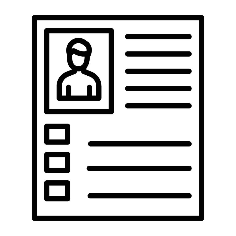 Curriculum Vitae Line Icon vector