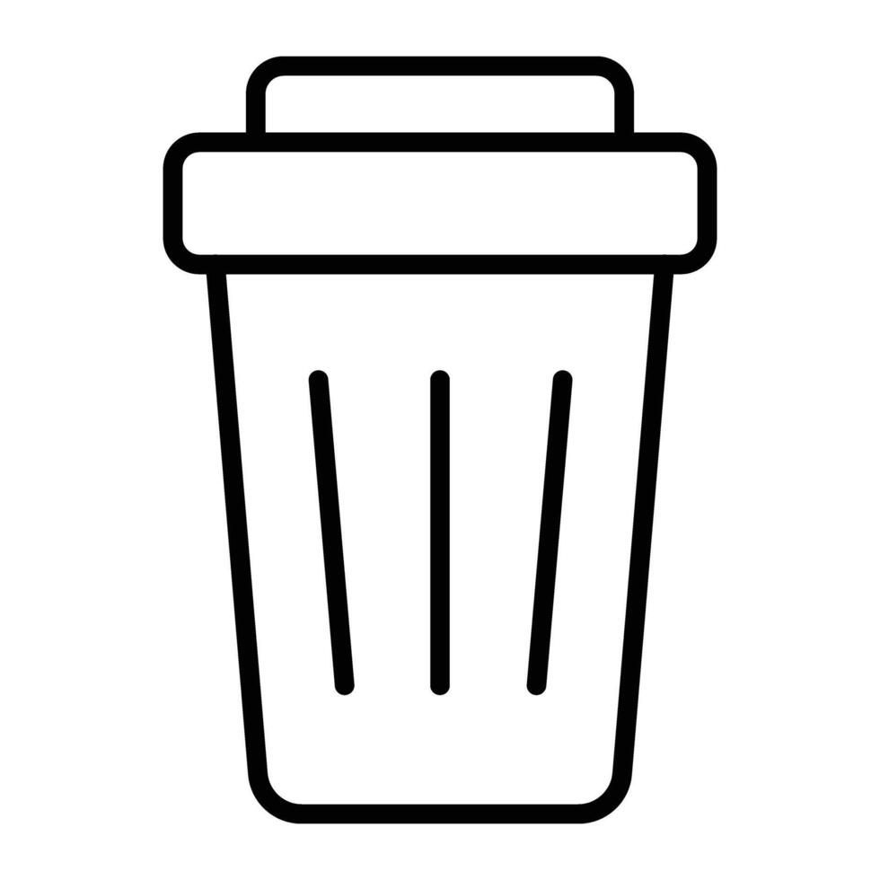 diseño de icono de línea de basura vector