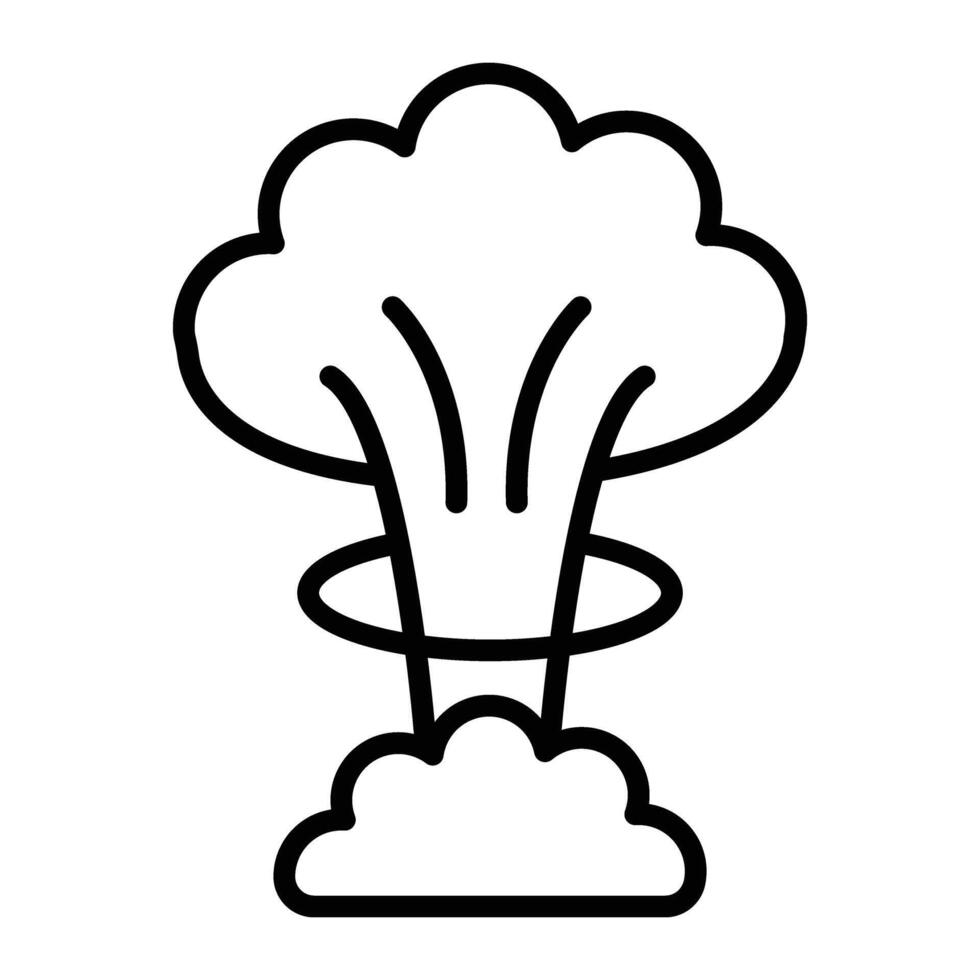 Nuclear Explosion Line Icon Design vector