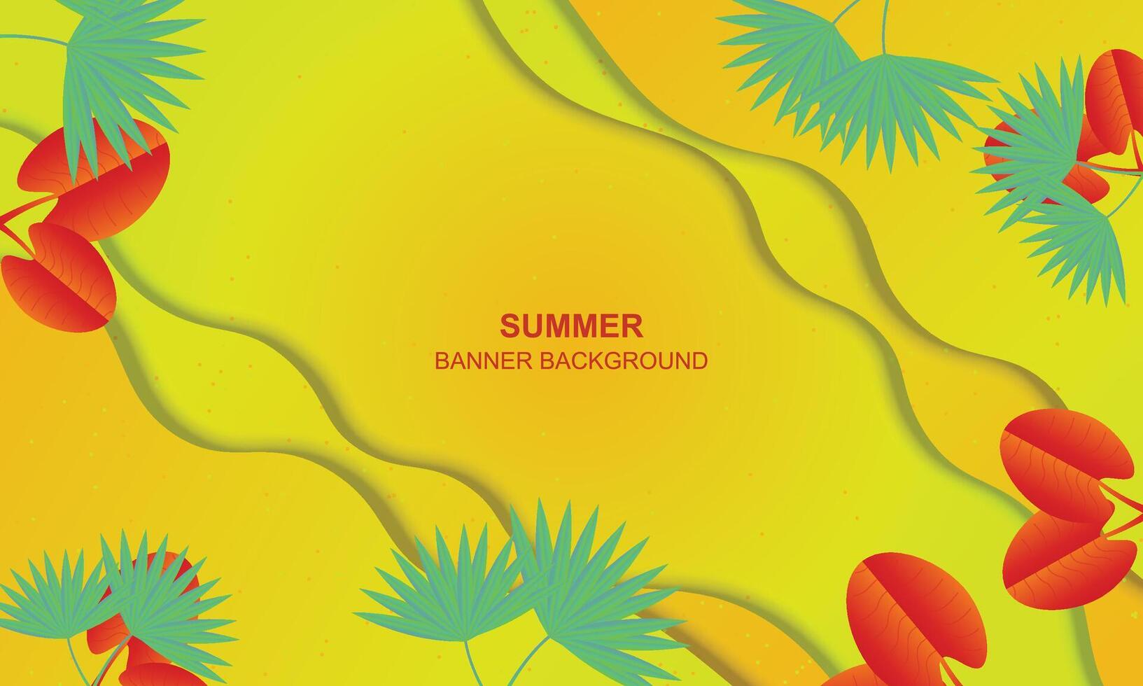 Summer background with paper style. vector