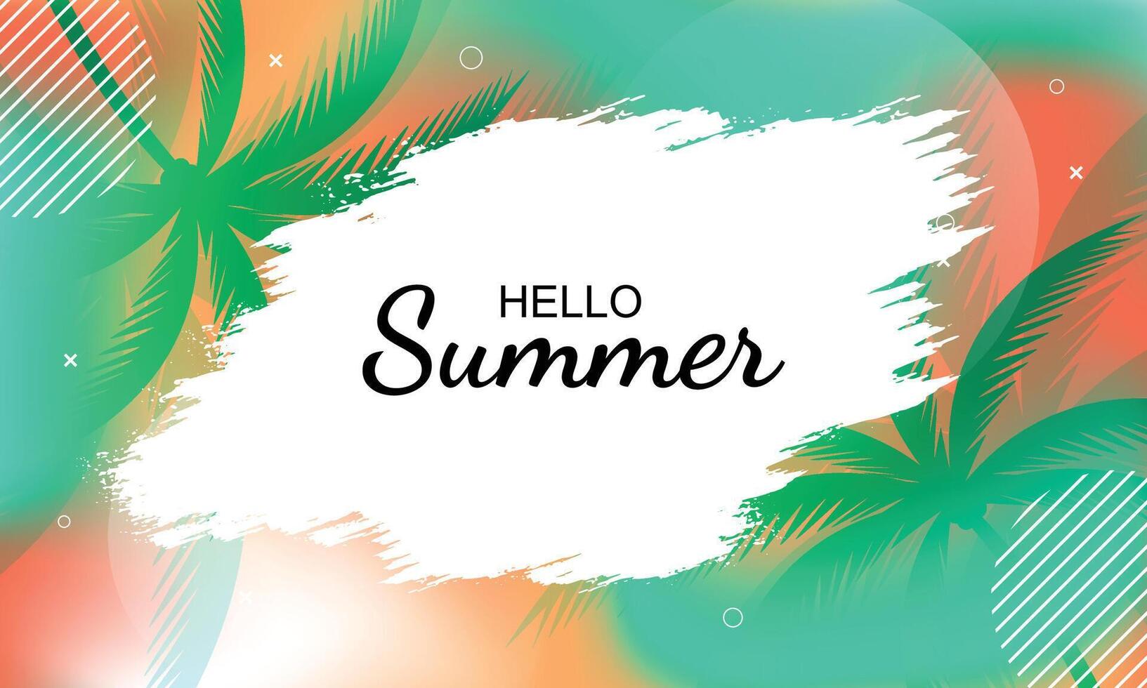Summer banner background with palm tree vector