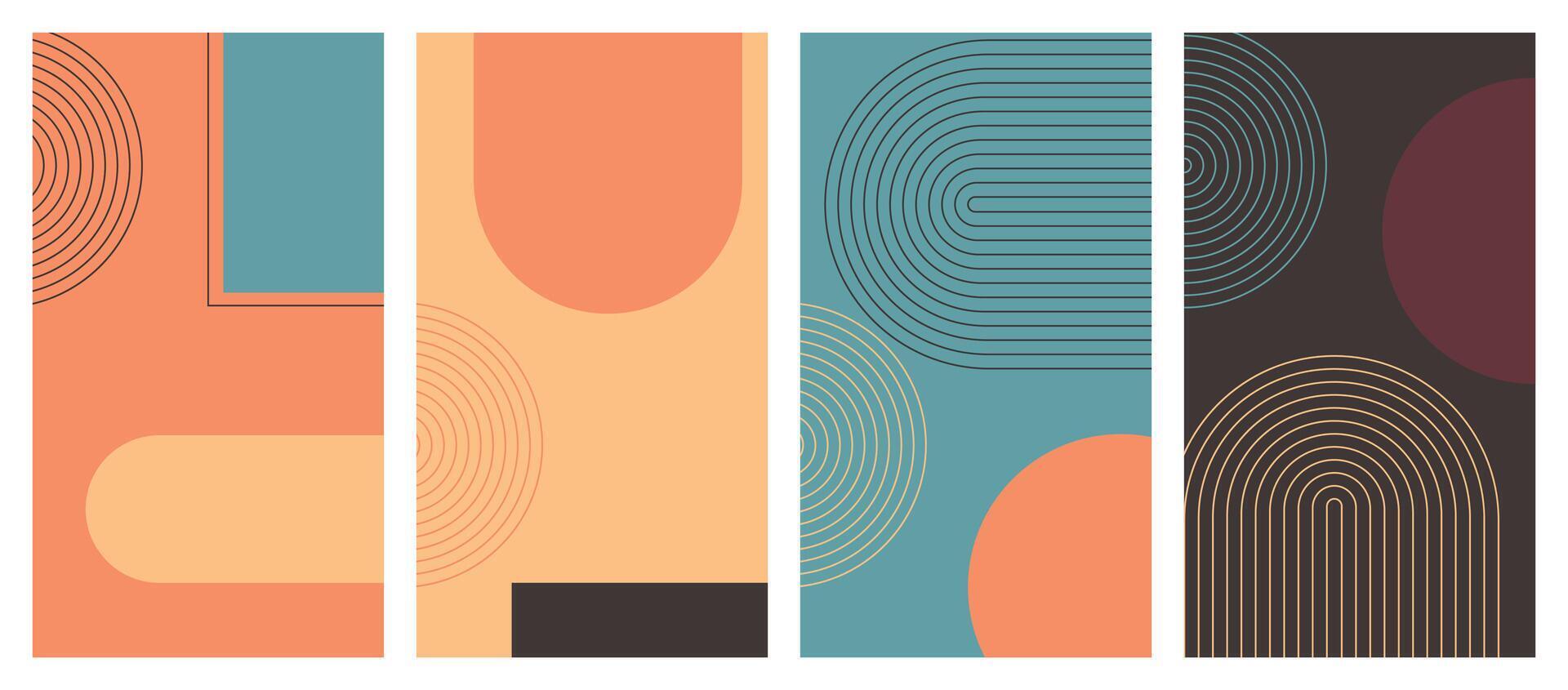 Minimalist abstract hand drawn set background. vector