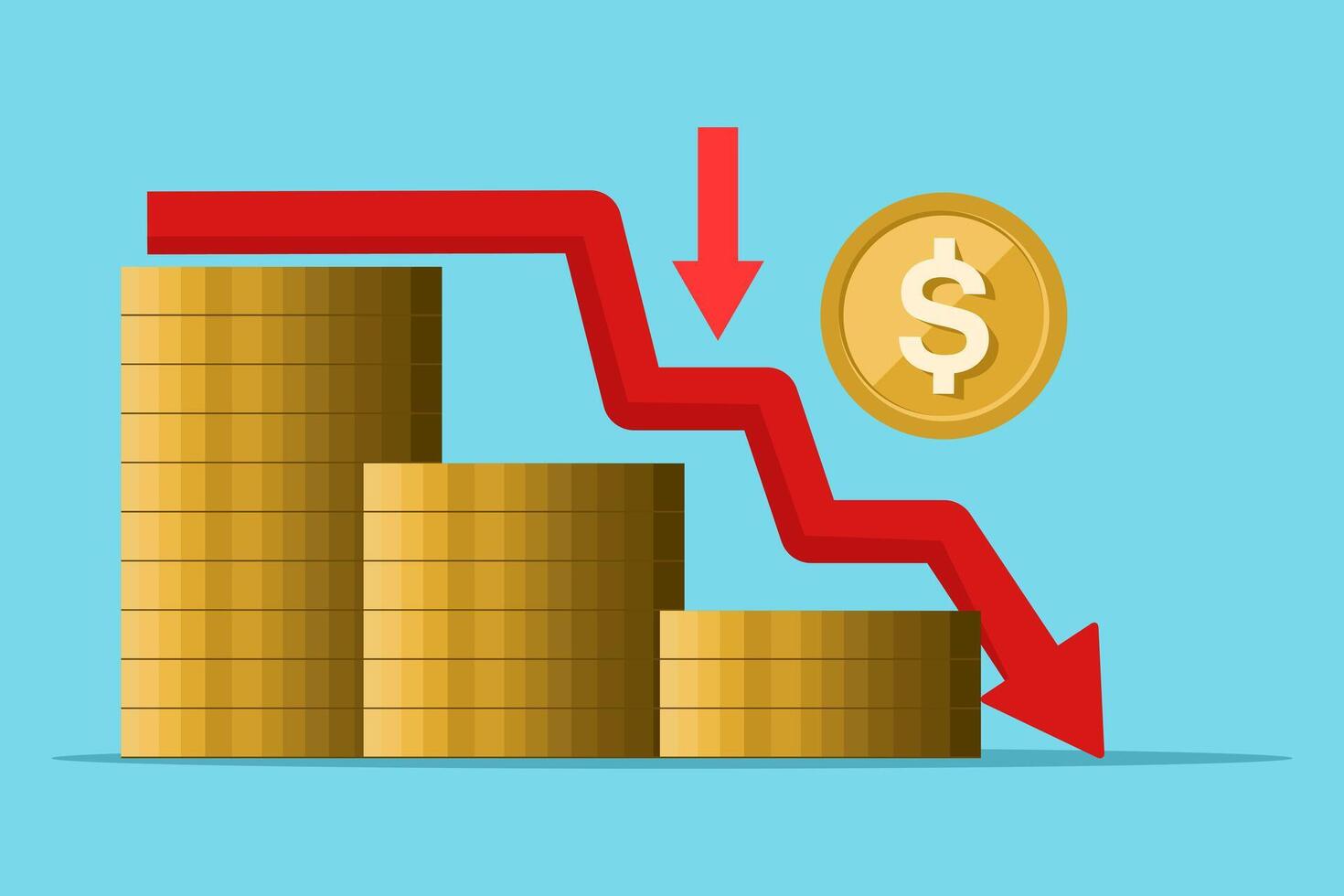 concept of broken piggy bank as a metaphor for business bankruptcy. Problems of repayment of economic loans, investment failures and budget collapse. financial crisis. vector