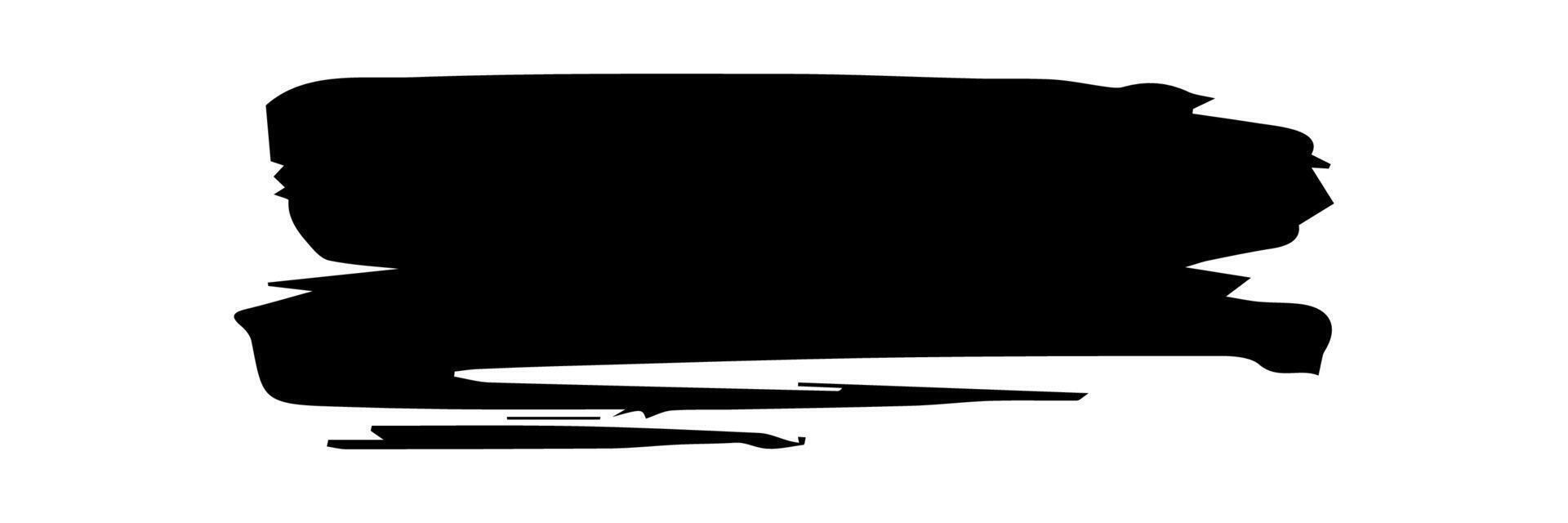 Artistic grungy black paint hand made creative brush stroke set isolated on white background. A group of abstract grunge sketches for design education or graphic art decoration vector