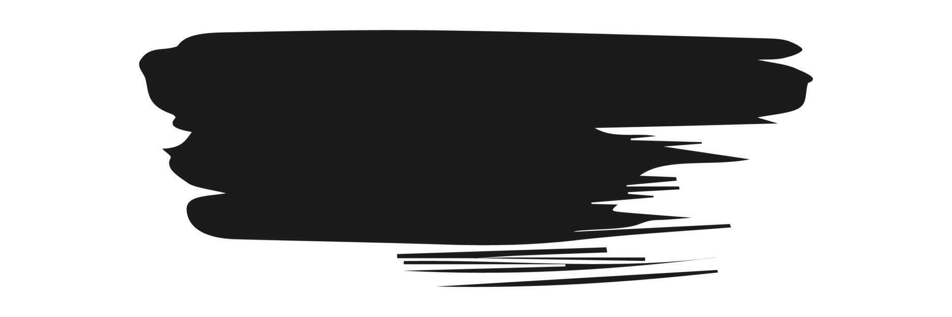 Artistic grungy black paint hand made creative brush stroke set isolated on white background. A group of abstract grunge sketches for design education or graphic art decoration vector