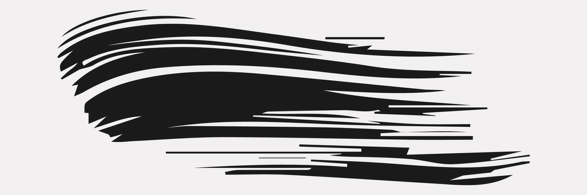 Artistic grungy black paint hand made creative brush stroke set isolated on white background. A group of abstract grunge sketches for design education or graphic art decoration vector