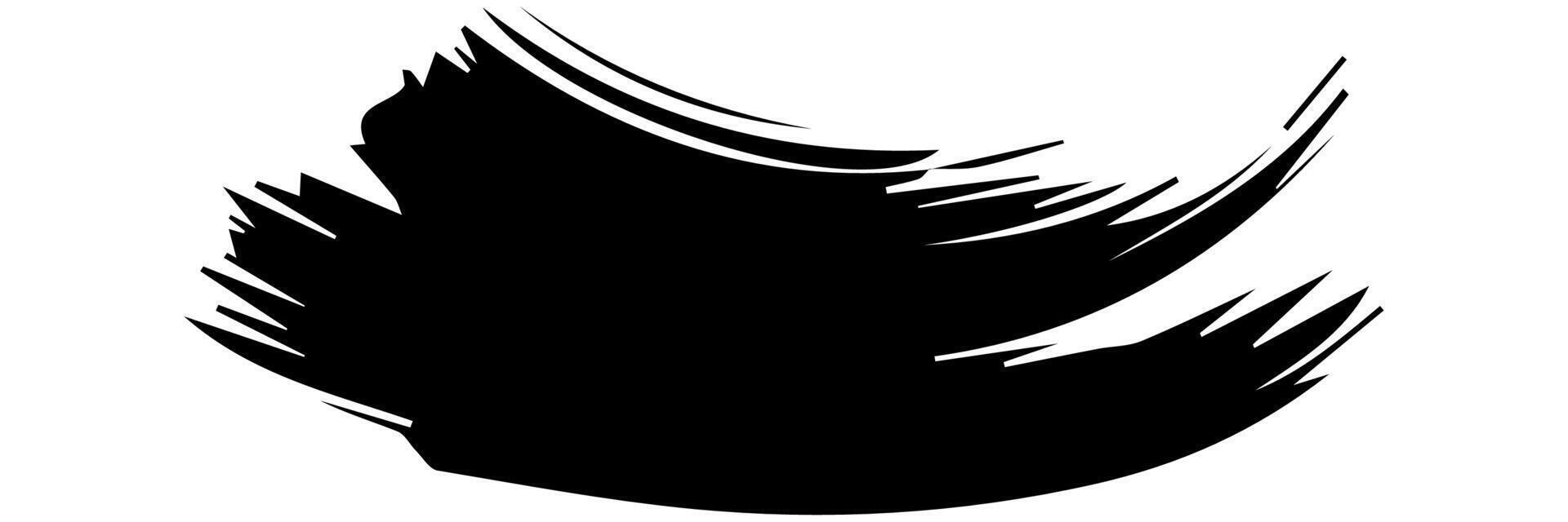 Artistic grungy black paint hand made creative brush stroke set isolated on white background. A group of abstract grunge sketches for design education or graphic art decoration vector