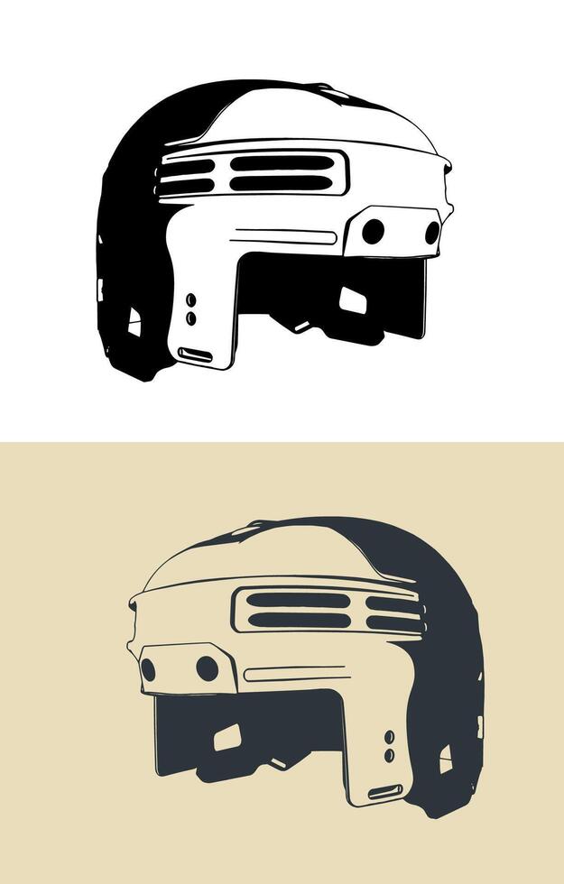 Hockey helmet illustrations vector