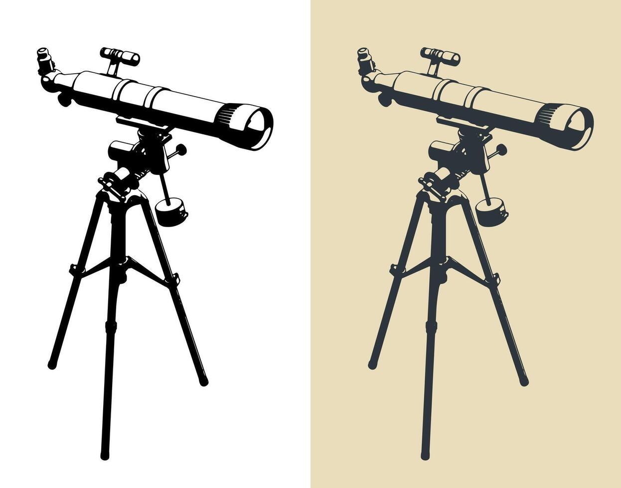 Refracting telescope illustrations vector