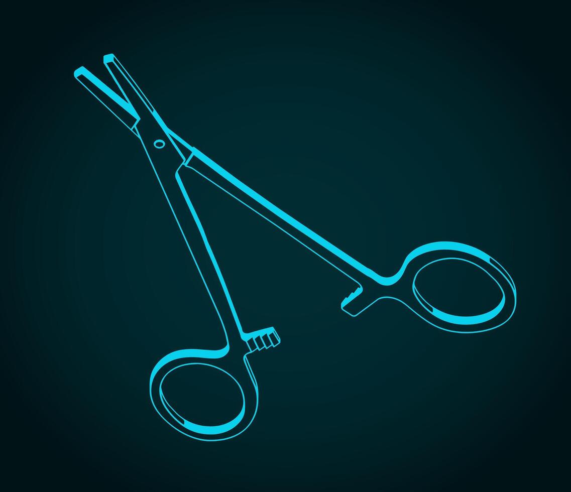 Surgery clamp illustration vector
