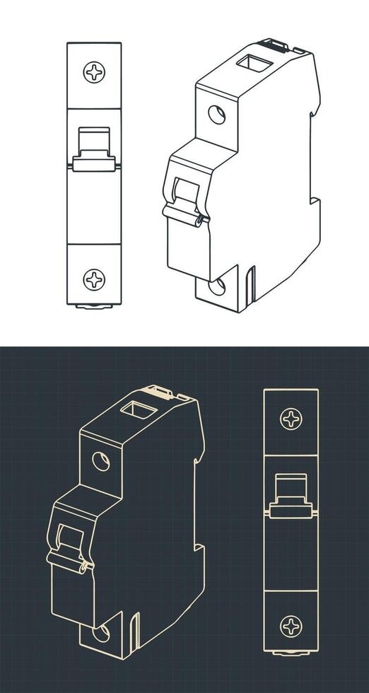 Circuit breaker blueprints vector