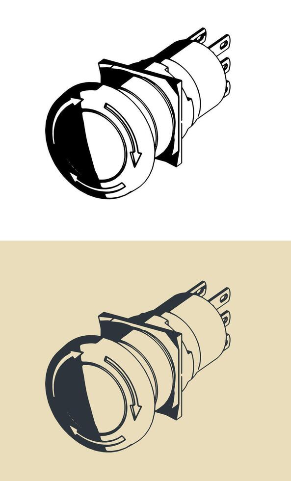 Emergency stop push button vector
