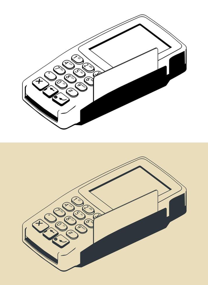 Electronic cash terminal vector