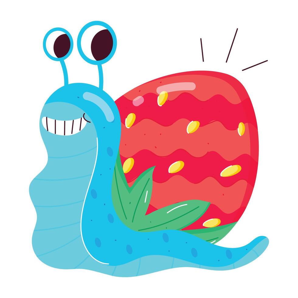 Flat Style Strawberry Stickers vector