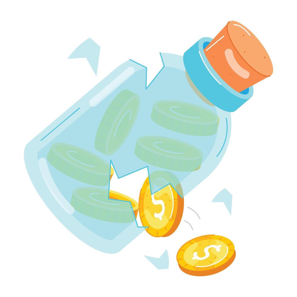 Finance Flat Stickers vector