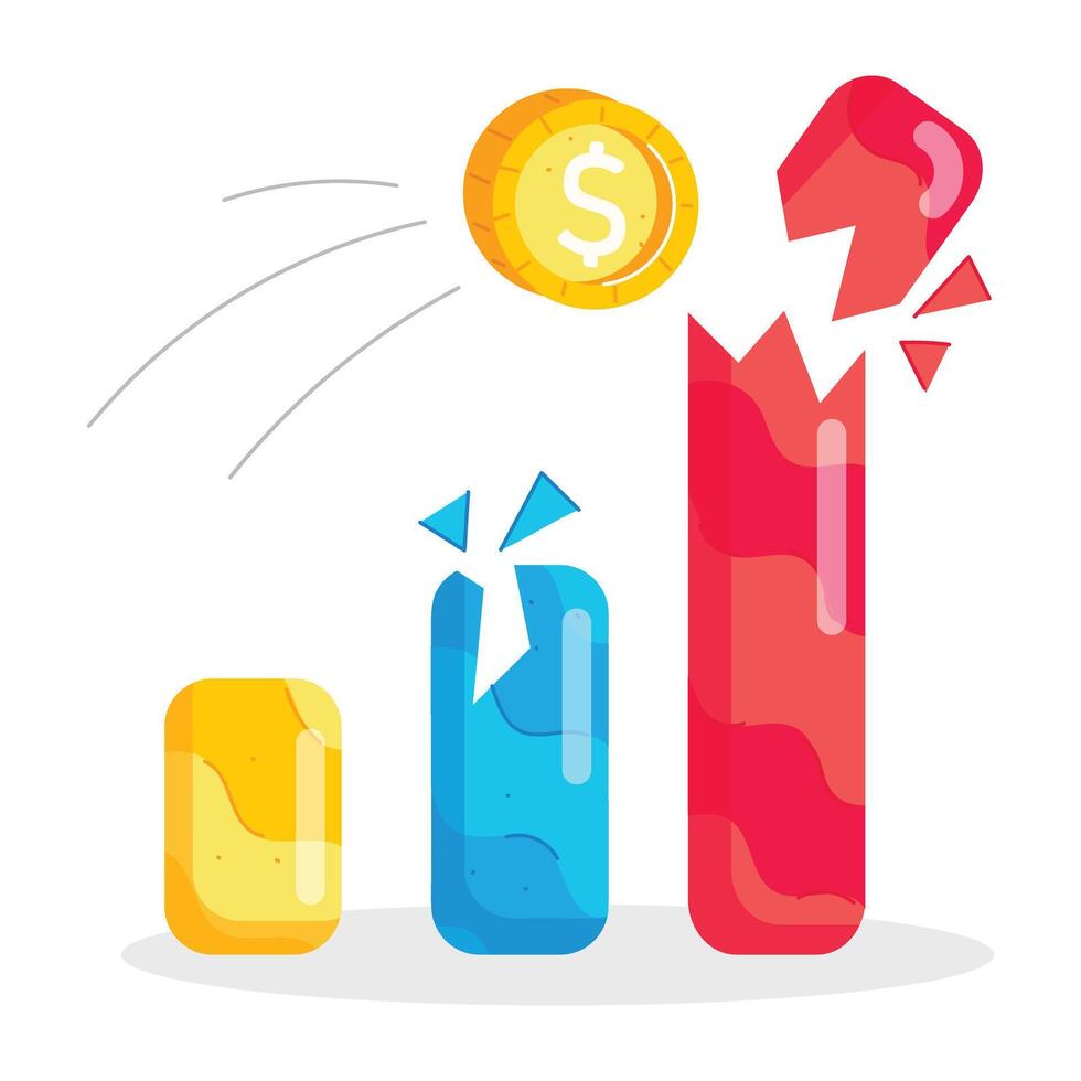 Finance Flat Stickers vector