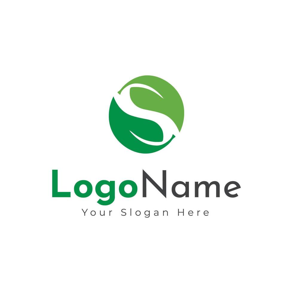 Green agro logo with fields and leaves. Logo design, farm logo design vector