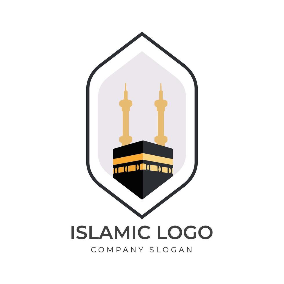 Islamic logo template, Ribbon islamic dome palace logo design template. Mosque logo ideas. inspiration logo design. template illustration vector