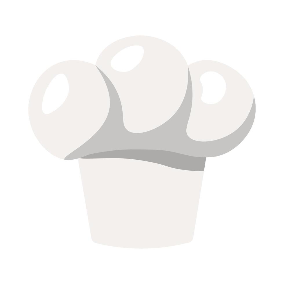 Flat cartoon white Chef's hat icon vector