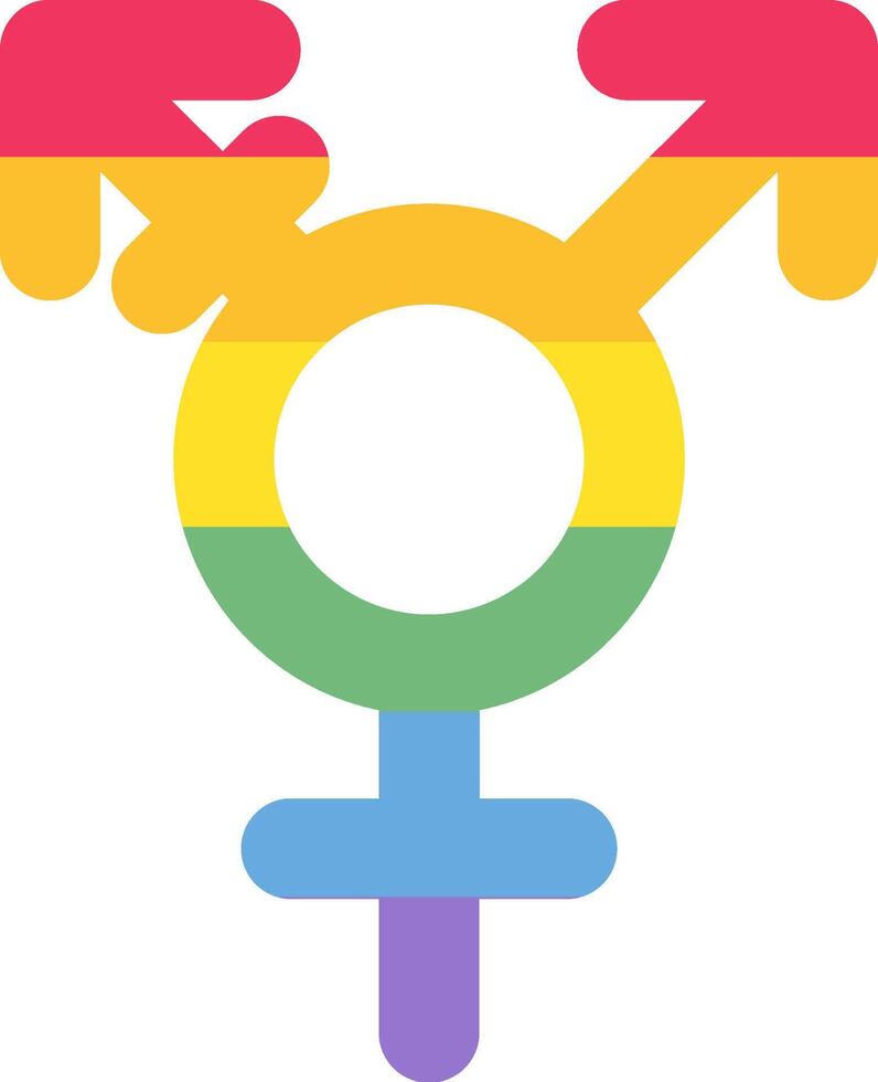 Flat Rainbow Gender Transgender Pride Party Icon vector