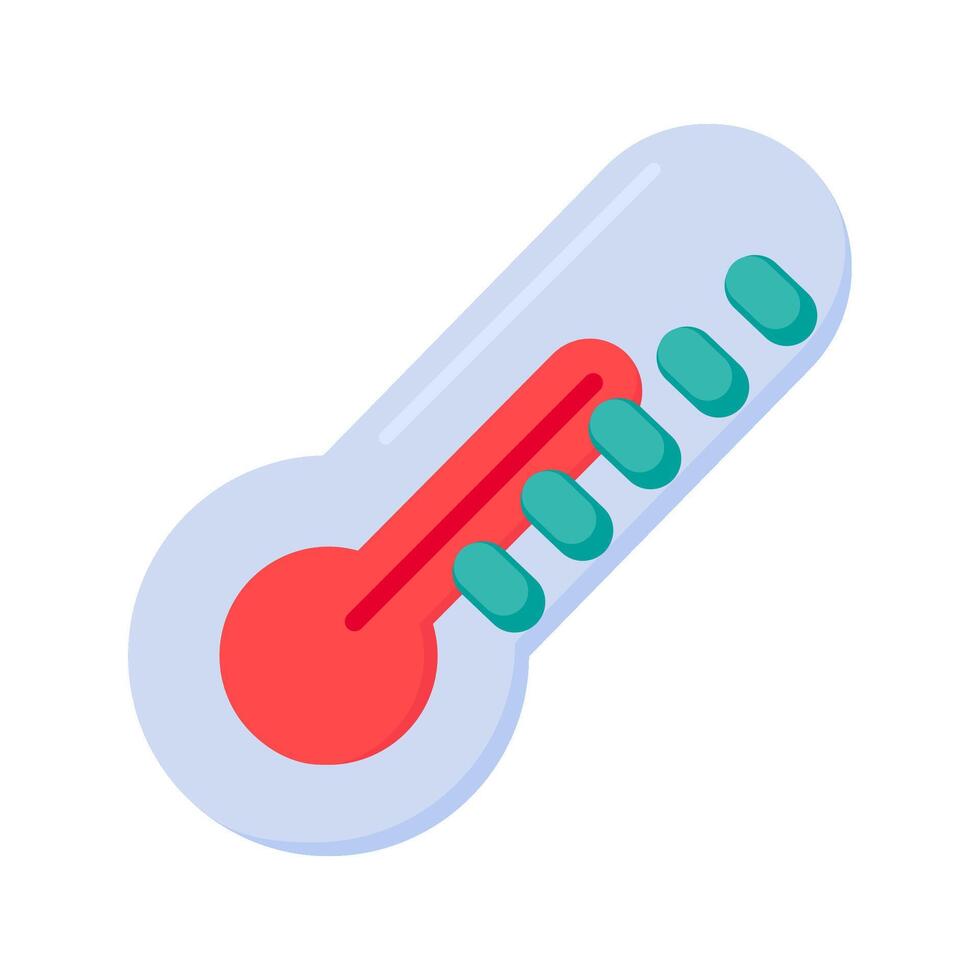 Classic Glass Thermometer Measuring Temperature vector
