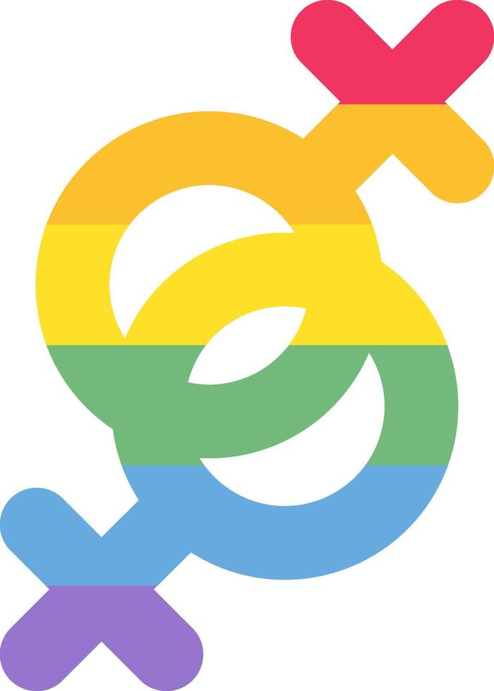 Flat Rainbow Women Lesbian Pride Party Icon vector