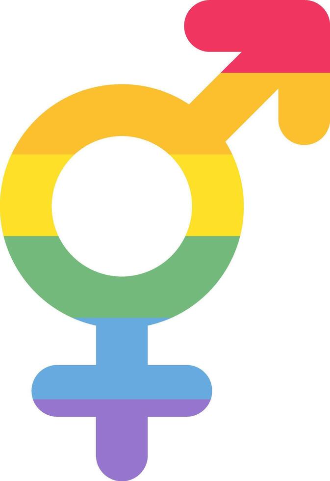 Flat Rainbow Gender Bigender Pride Party Icon vector