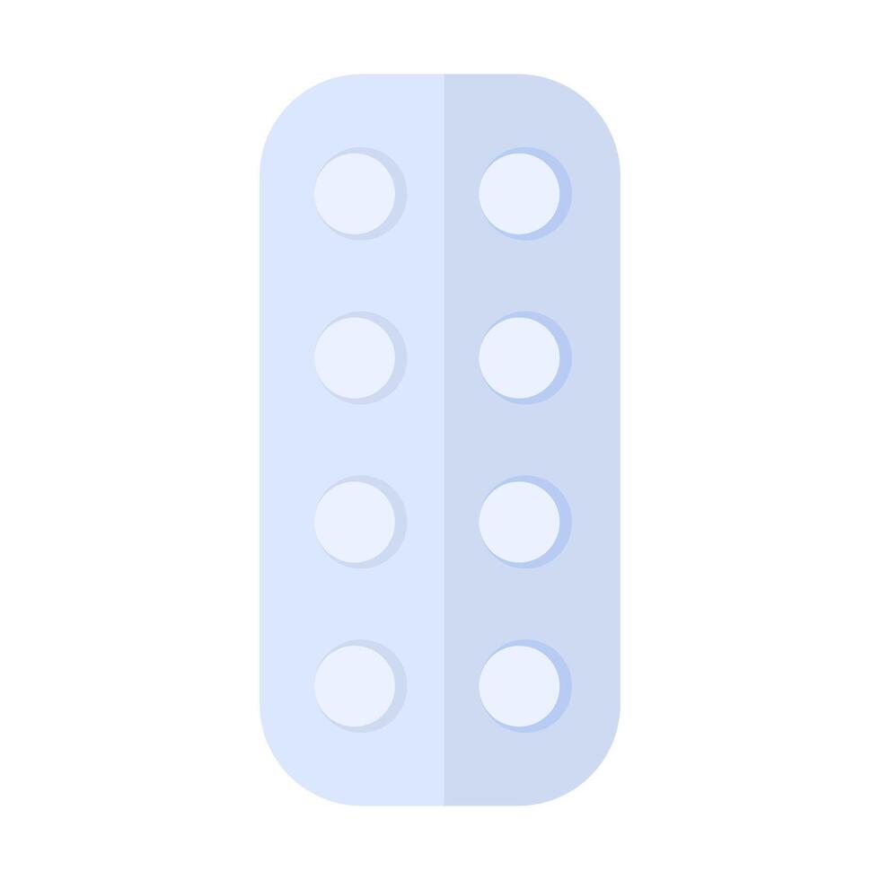 Blister With Round Small Tablets Icon Painkiller vector