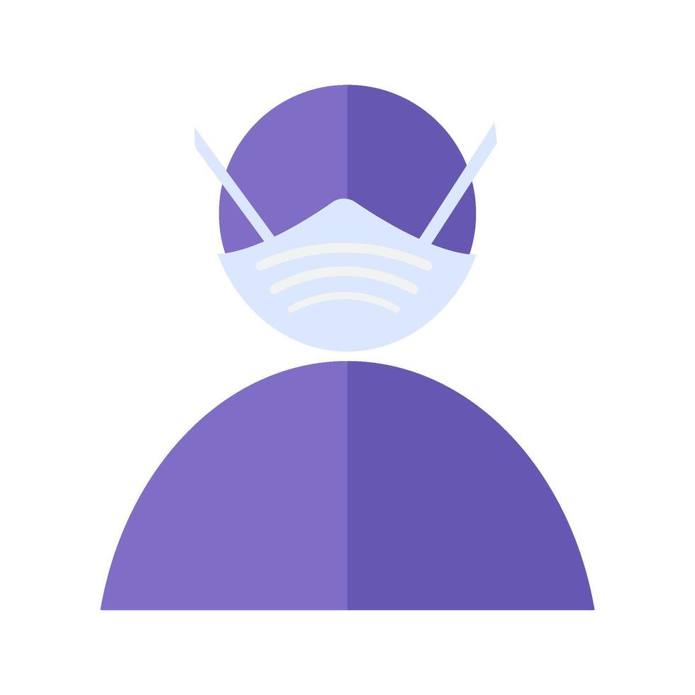 Avatar Man Wearing Face Mask Icon Warning Symbol vector