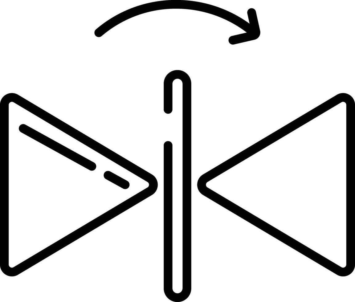 Flip vertical outline illustration vector