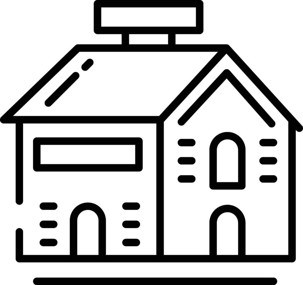 Shop Building outline illustration vector