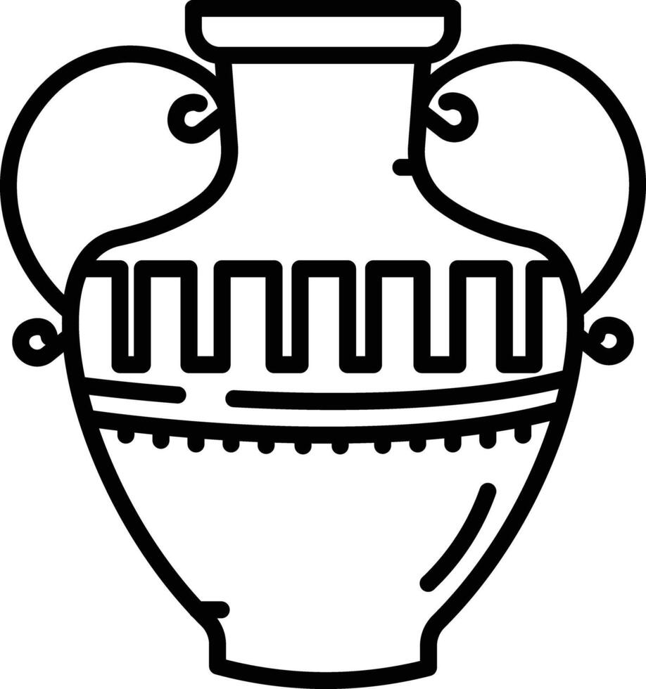 Amphora outline illustration vector