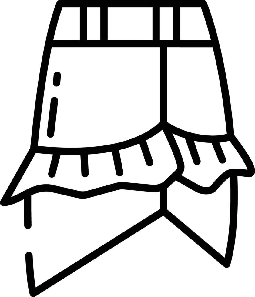 Skirt outline illustration vector