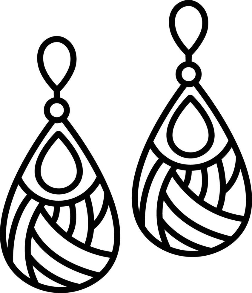 earring outline illustration vector