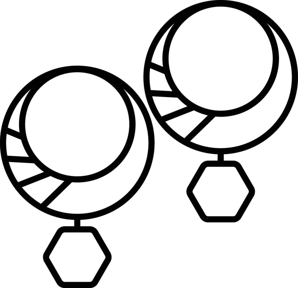 earring outline illustration vector